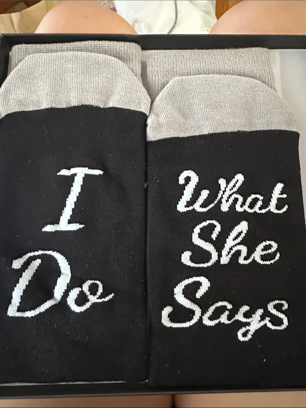 Black and Gray Novelty Men's Socks -